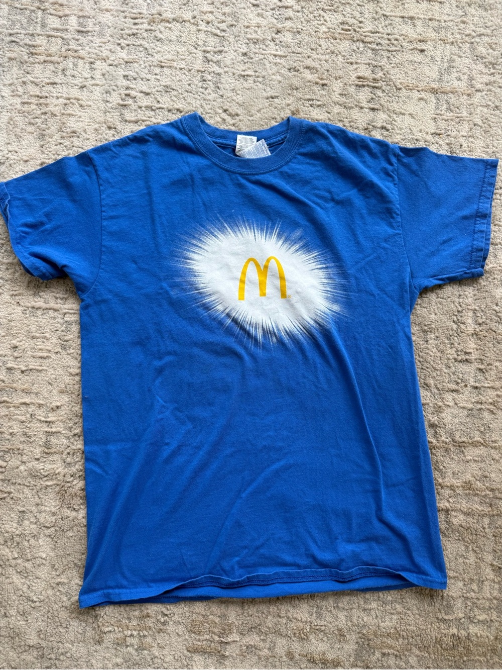 Vintage McDonald's Staff Blue Tee with Yellow Arch Burst Graphic